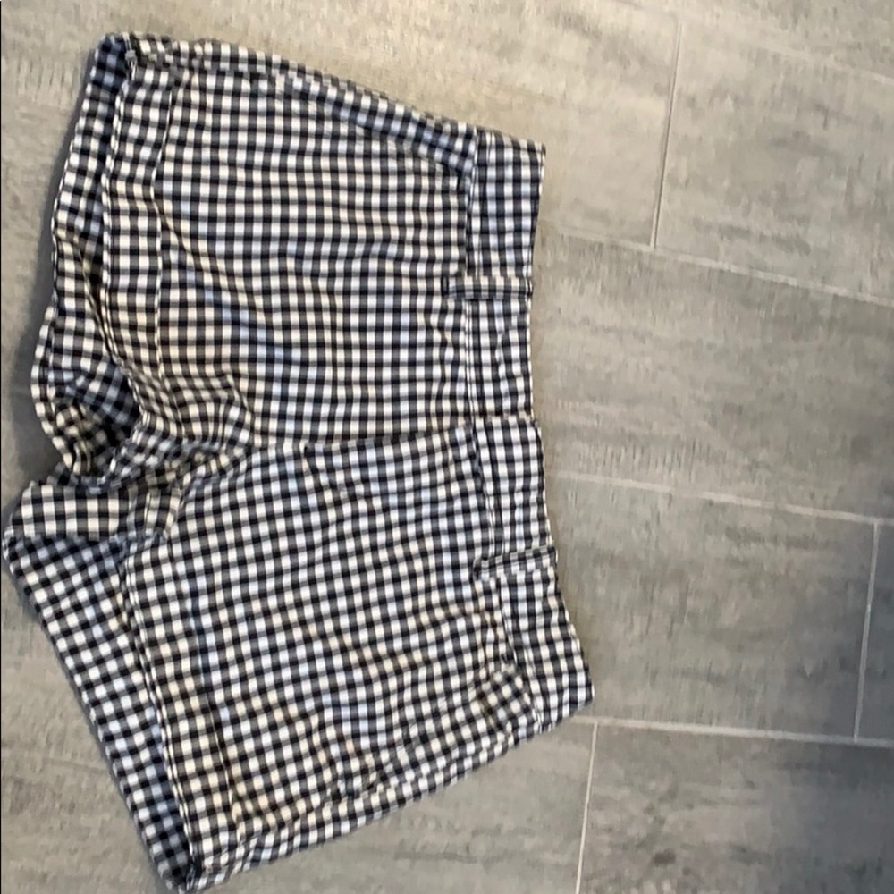 black and white plaid shorts